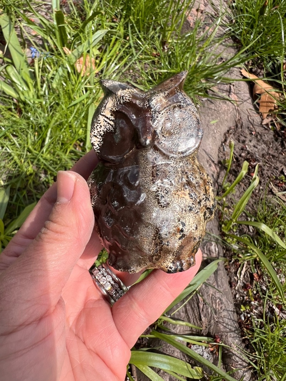 Picture (2) Jasper owl carving | Crystal